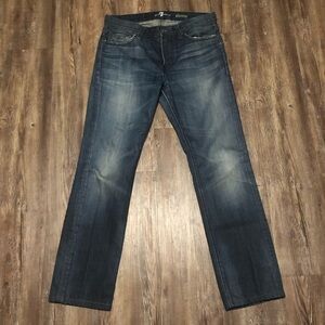7 For All Mankind Slimmy Jeans Men's 31 Relaxed Straight Leg Dark Wash Denim